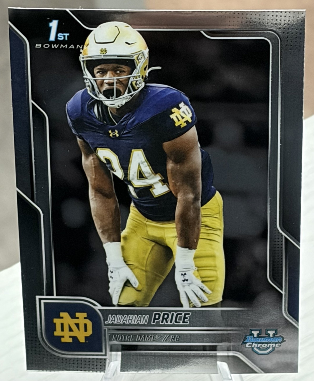 Jadarian Price 2025 Bowman Chrome University #117 Notre Dame 1st Bowman