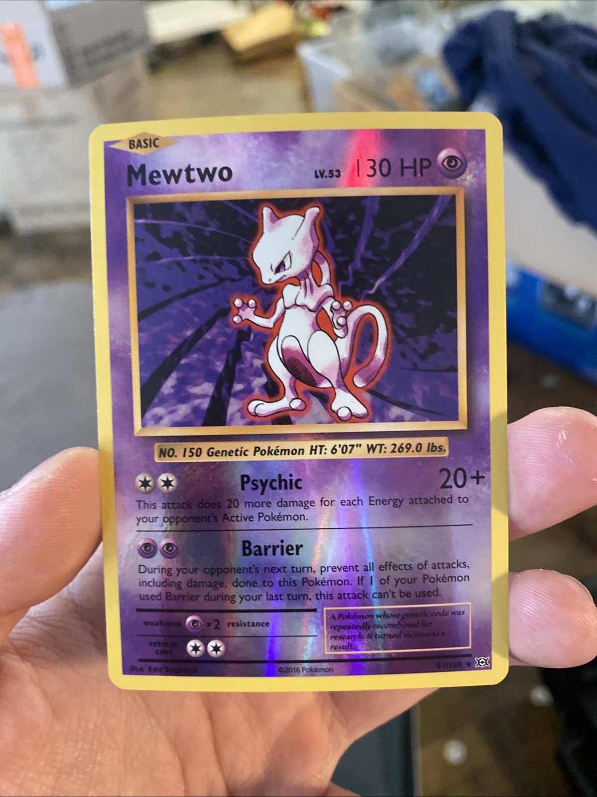 Pokémon Mewtwo XY Evolutions 51/108 Reverse Holo - MINT