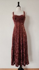 New Anthro Midi Dress Size Small XS Velvet Floral Burgundy Wedding Cottage
