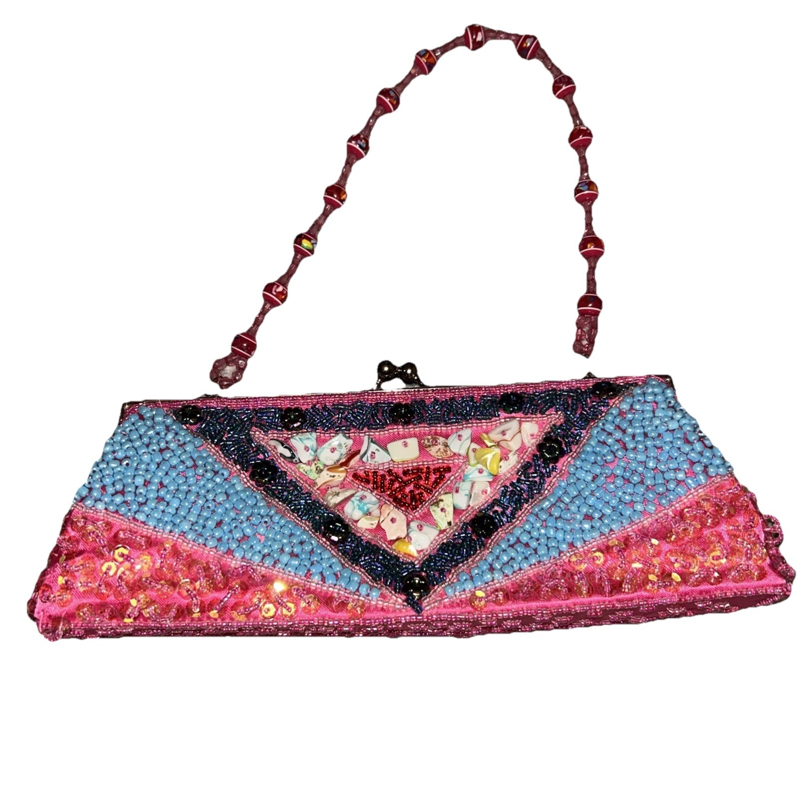 Beauriful Boho Colorful Beaded Statement Purse, p… - image 1