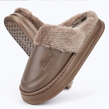 Men  s Furry EVA Platform Winter Slippers Memory Foam Luxury Warm Indoor Slides