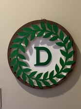 Custom Wooden Monogrammed Letter D Door Or Wall Wreath