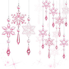15 Pcs Crystal Snowflake Ornaments for Christmas Tree Acrylic Snowflake Winter W