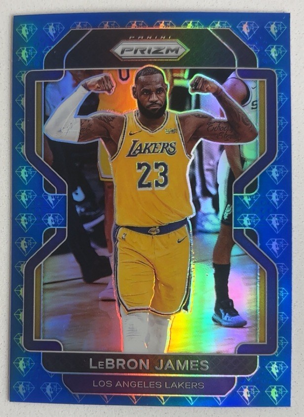 2021-22 Prizm Lebron James Blue Diamond Prizm NBA 75th Anniversary #91 LA Lakers