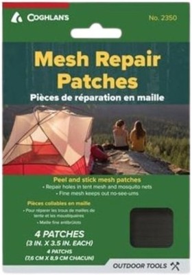Coghlan's Mesh Repair Patches Peel and Stick Self-Adhesive 3'' x 3.5'' 4-Pack