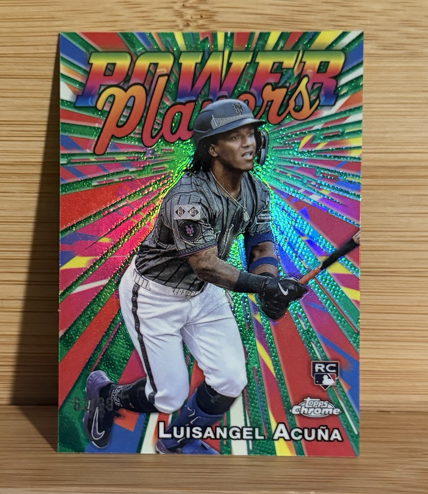 LUISANGEL ACUNA 2025 TOPPS CHROME POWER PLAYERS ROOKIE GREEN RC /99