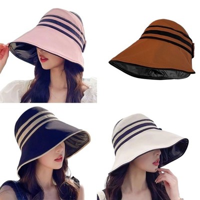 Wide Brims Visor Hat Female UV Protective Summer Sun Hat Open Top Camping Hat