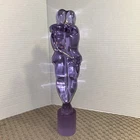 Vintage Murano Glass Lovers Embrace Couple Signed
