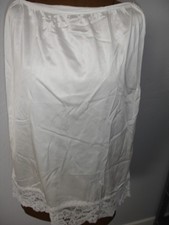 2 NWOT VASSARETTE WHITE HALF SLIPS,SZ.MEDIUM,24 LONG