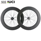 700C 88mm Clincher Fixed Gear Carbon Wheelset Track Bike Wheels USA stock