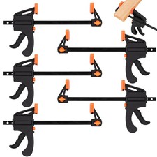 5-Pack Bar Clamps for Woodworking 4 Inch One-Handed Wood Working Clamp Spread...