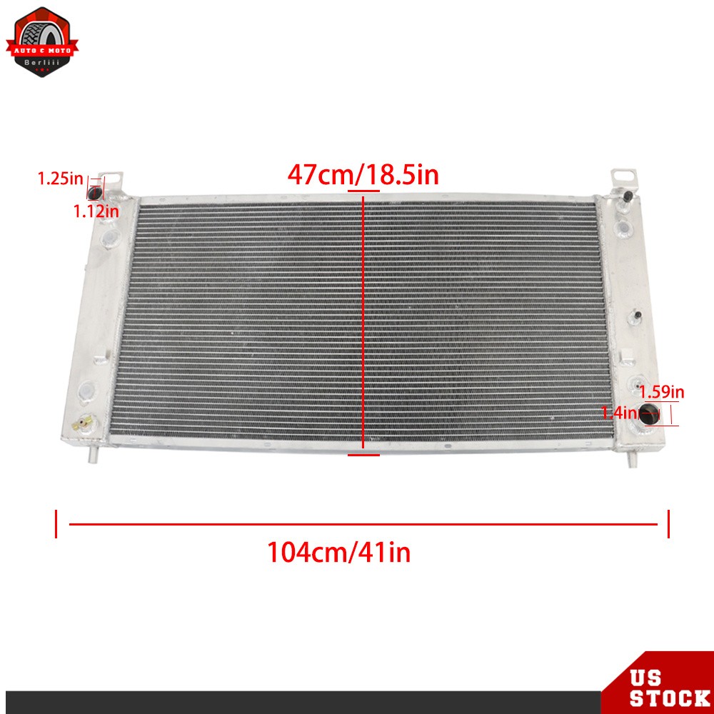 3 Row Radiator CU2370 For Chevy Silverado 1500 2500 Suburban 4.8L 5.3L ...