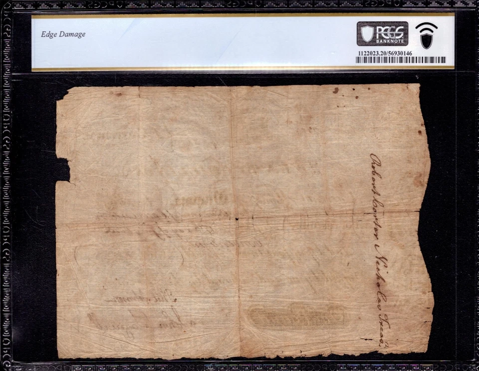 JULY 17 1775 VIRGINIA 20 SHILLINGS LONDON NOTE COLONIAL VA-77B PCGS B VF 20 - Image 2 of 4