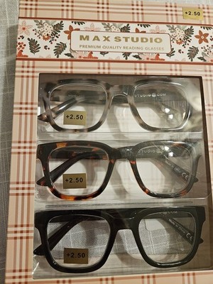 Max Edition Designer Reading Glasses 2.50 NEW Eyeglasses 