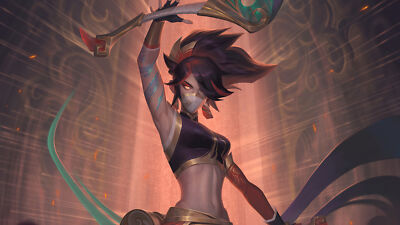 League of Legends akali league legends orange eyes girls playmat gaming mat