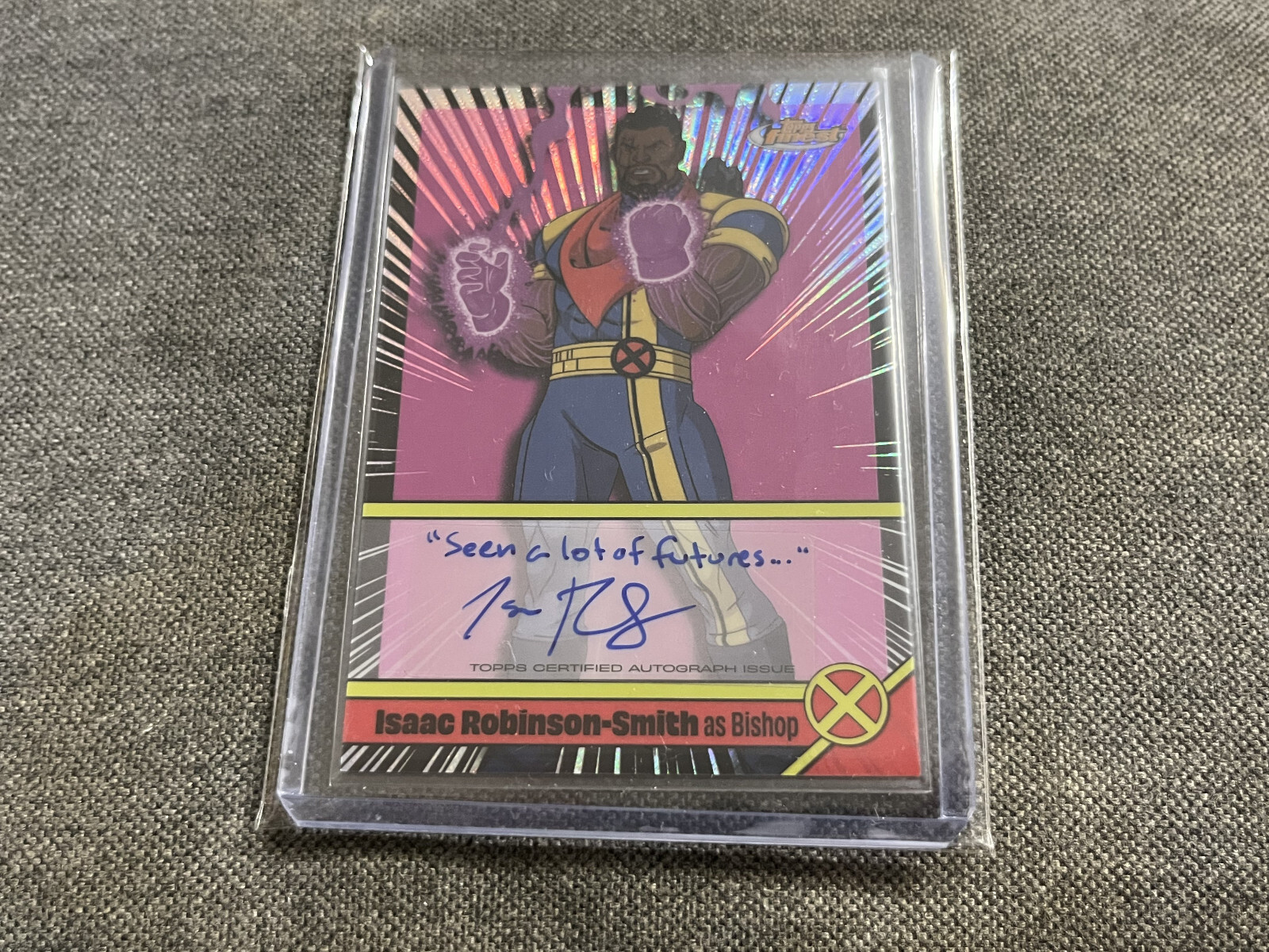 Isaac Robinson-Smith as Bishop auto INSCRIBED 2025 Topps Finest Marvel X-Men 97