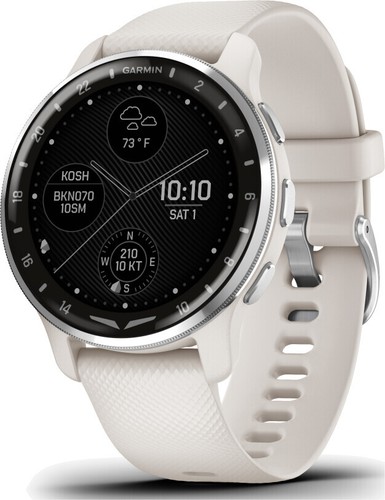 Garmin D2 Air X10 44mm Bluetooth Silikon weiß Edelstahlgehäuse silber - Neu - Bild 3 von 6