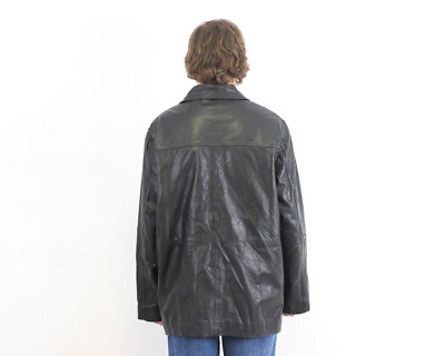 HOLLOWAY Men UK 40 US Leather EU 50 Coat Jacket Blazer Black HOLLOWAY Men UK 40 US Leather EU 50 Coat Jacket Blazer Black