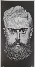Self-Portrait M.C. Escher Date: 1923 Style: Expression M C Escher 11X7.75" Print