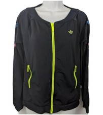 Adidas Firebird Trefoil Color Sleeve Zip Up Track Jacket Navy Blue Womens Size S