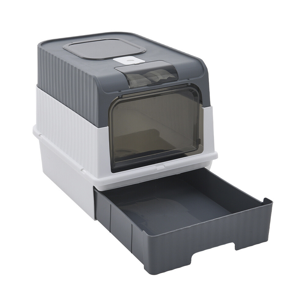 XL Large Cat Litter Box Deodorize SelfCleaning Cat Pan Drawer Hooded