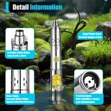 24V 370W Stainless Solar Water Pump Deep Well Solar Submersible Pump Durable New