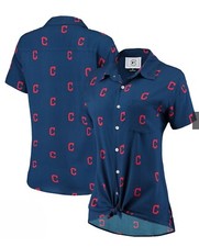 Cleveland Indians Shirt Button Up Womans Size S MLB Baseball Guardians