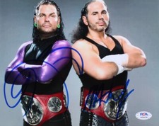 Jeff Hardy Matt Hardy The Hardy Boyz Dually Signed 8x10 Photo PSA F