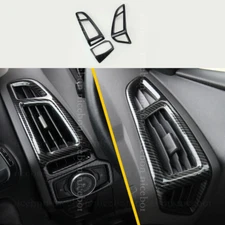 Carbon fiber color Interior dashboard air conditioner vent Trim For Ford Focus