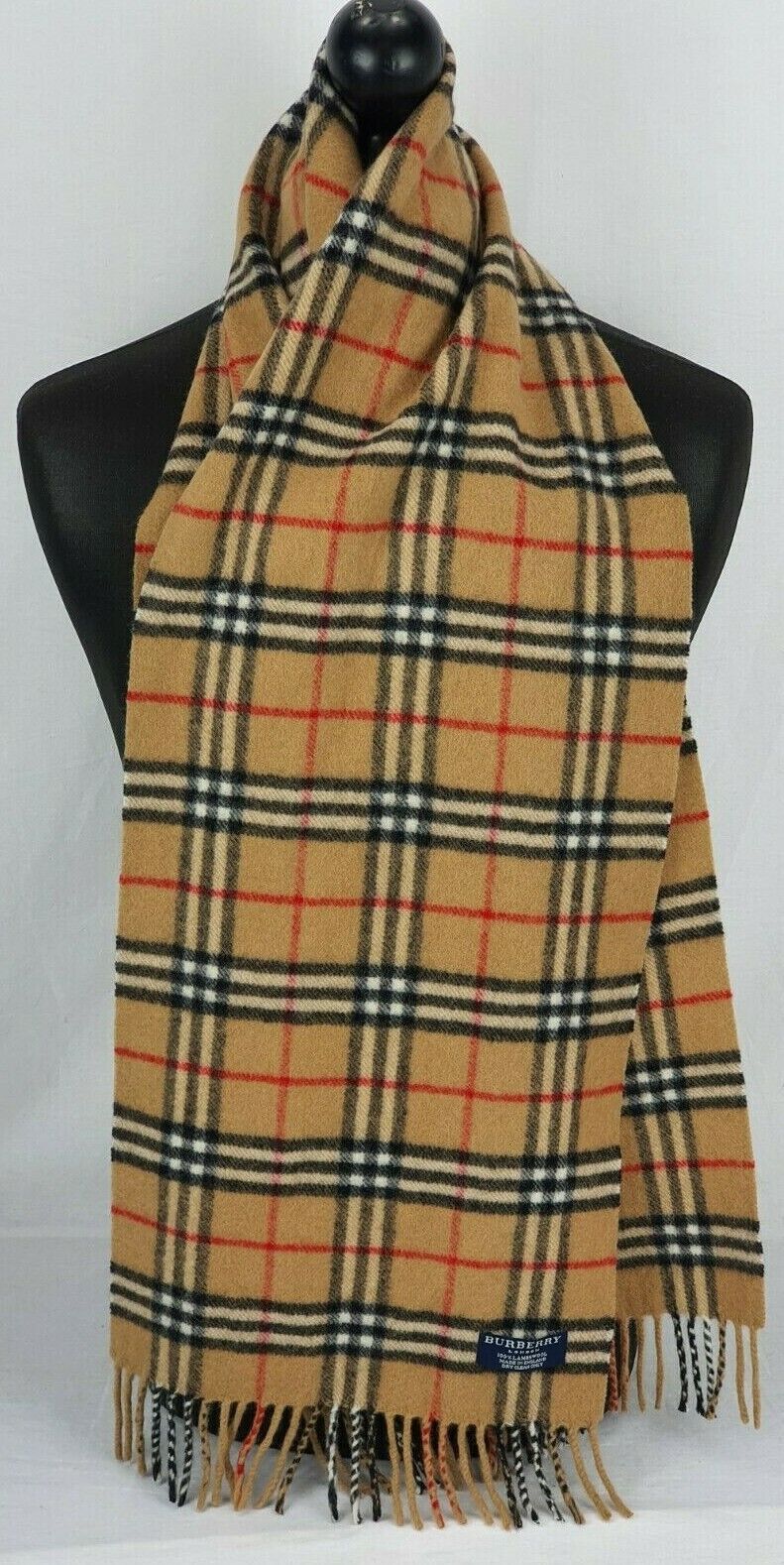 Stol Tradition sandhed Genuine Burberry scarf 100% LAMBSWOOL vintage nova check Beige colour | eBay