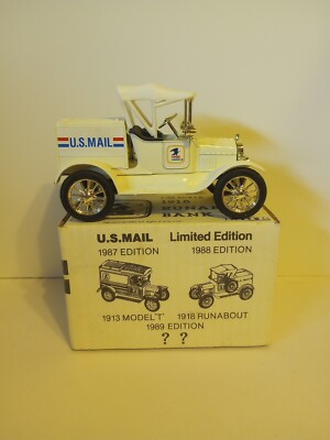 ERTL 1918 Ford Runabout Die Cast Bank with COA - US Mail Delivery Truck