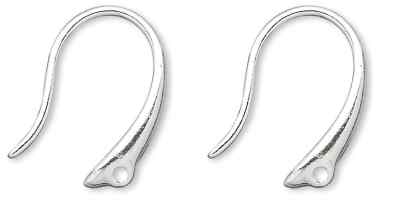 10 Silver Plated Brass 14mm Fancy Fish Hook 20 Gauge Ear Wire Earrings