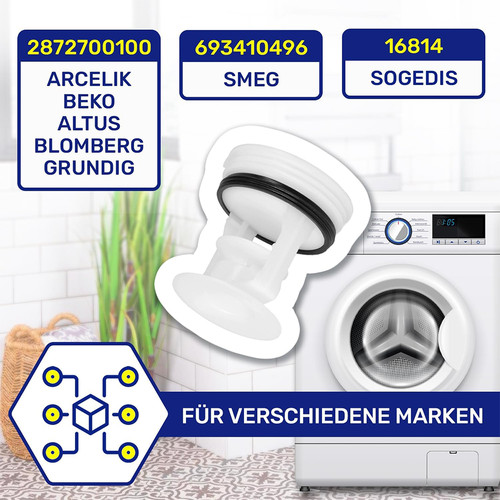 filtro pelucchi per pompa di scarico lavatrice Beko 2872700100 - Foto 2 di 9