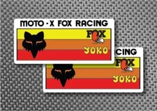 2x Fox 4.5" MOTO X YOKO vintage stickers decals CR YZ MX KX RM DG AHRMA 125, 250