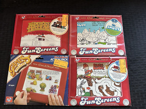 Lot of 4 Magic Etch A Sketch Fun Screens-Contains 24 Screens - From 1981 & 1983