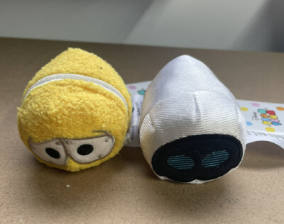 Disney Store Pixar Wall-E & EVE Mini Tsum Tsum Soft Toy Plush Brand New With Tag