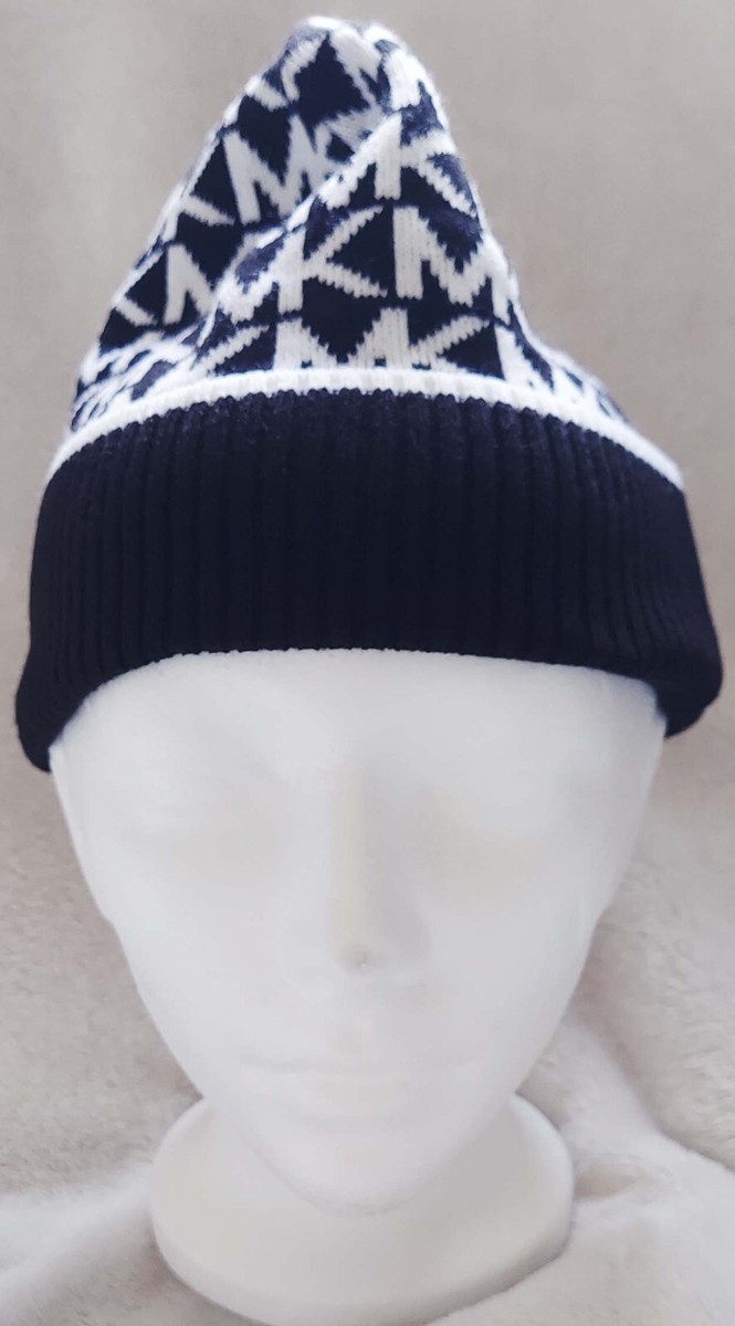 NWT Michael Kors Logo Knitted Beanie Hat Michael Kors Monogram Unisex Knit Grey Beanie Hat One Size  main image 4