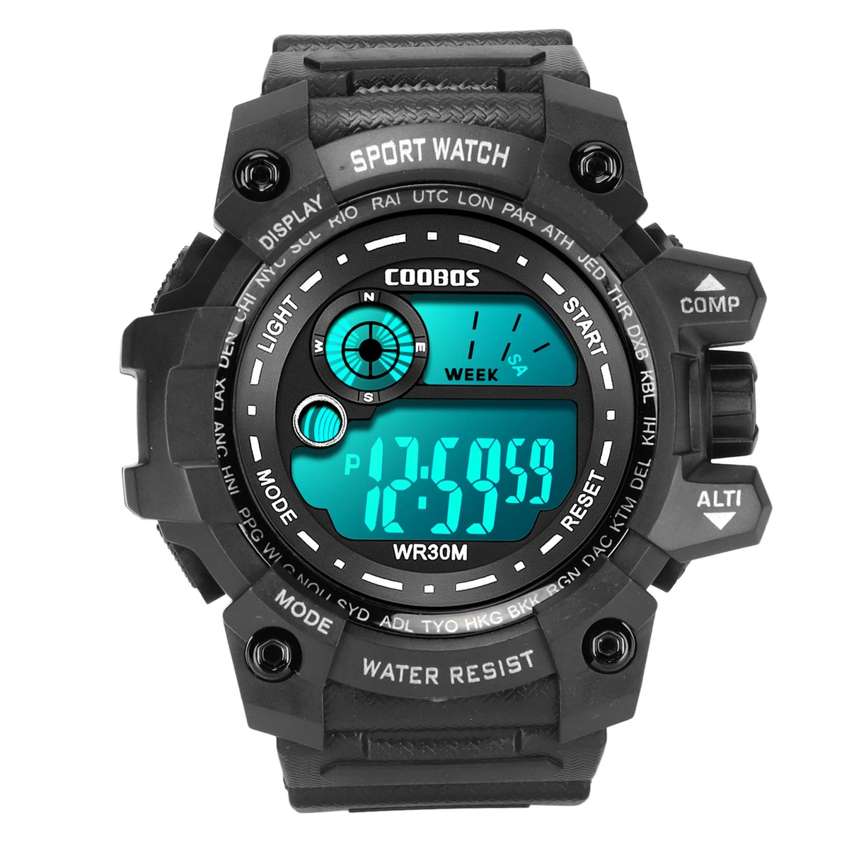 Electronic Watches 3Bar Waterproof Day Display Shockproof Children Sports