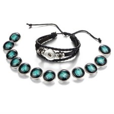 Mujer Hombre Pulsera Surfista Signos Del Zodíaco Verde Regalo Horóscopo Chunk