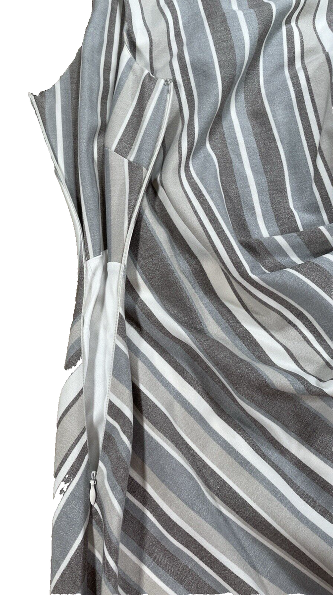 slim fit dress slacks Gray Striped Calvin Klein Sheath Dress main image 0