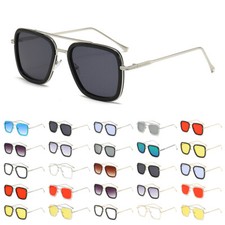 Trendy Square Sunglasses Lightweight Vintage Metal Frame Shades Glasses Sunnies