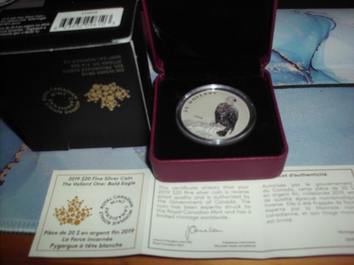 2019 $20 Fine Silver Coin-The Valiant One: Bald Eagle ROYAL CANADIAN MINT