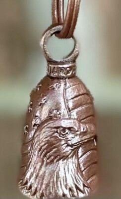 EAGLE USA FLAG Guardian  Bell IN COPPER Motorcycle  Biker Harley 