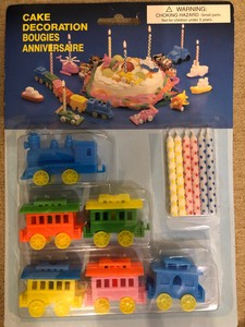 Vintage Plastic Circus Train Birthday Candle Holder Cake Topper Candles New Ebay