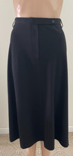 Focus 2000 Mujer Talla? Falda informal acampanada con cremallera frontal negra lisa sin etiquetas