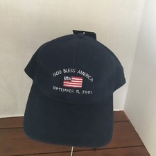 God Bless America USA September 11, 2001 Navy Blue Hat Adjustable Camp David