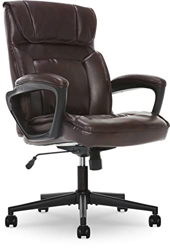 Hannah Executive Home Office Desk Chair, Ergonomic Mid-Back with Lumbar Brown