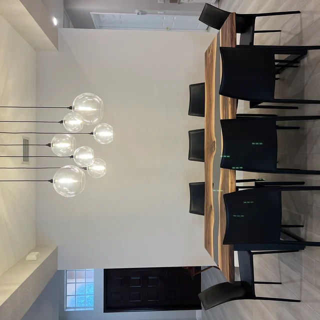 Opaque Solid Epoxy Resin Luxury Dining Console Table Home Decor Kitchen Decor - Image 4 of 4