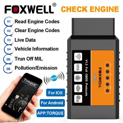 FW601OBD2 Scanner Car Engine Diagnostic Tool Fault Code Reader For iOS Android