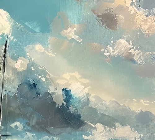 Tranquil Sailboat Seascape 5"x7" Print on Matte Paper | Serene Maritime Artwork - Picture 14 of 18